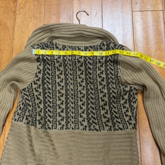 Albinaas Alpaca Womens Handmade Open Front Waterfall Brown Cardigan Size XS Peru - Picture 10 of 12